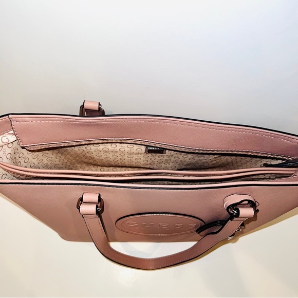 New Pink GUESS Purse Hand Bag Tote NWT Satchel Dusty Mauve Jaxon Travel - Picture 5 of 8
